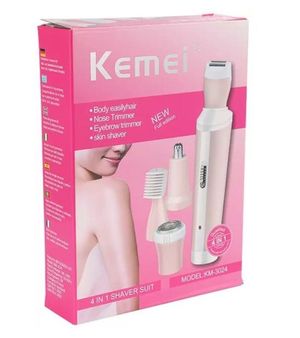 Kemei KM-3024 4 In 1 Rechargeable Shaver Suit for Women
